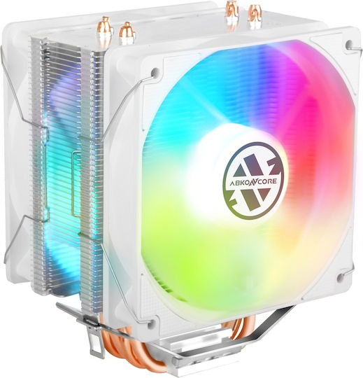 ABKONCORE Coolstorm T406 Dual Spectrum Cooler Procesor pentru Socket /A/M/4/1/2/0/0/1/1/5/x/ cu RGB Iluminare Albă