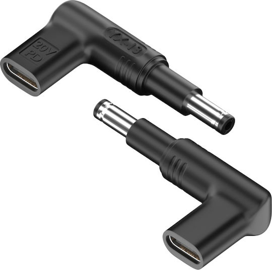 Powertech Powertech Verschiedene Laptop-Teile Ladegerät Stecker USB-C auf HP 7,4x5mm Schwarz YX-07