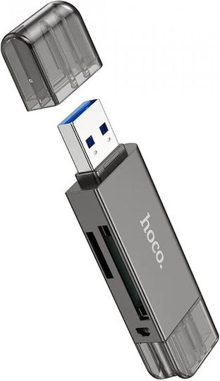 Hoco Card Reader USB 3.0 για microSD Γκρι