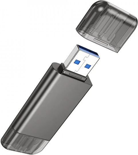 Hoco Card Reader USB 3.0 για microSD Γκρι