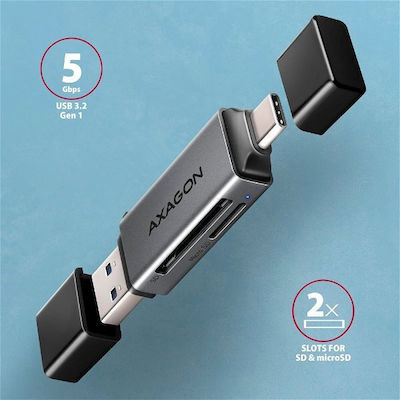 Axagon Cititor de Carduri USB 3.2 USB 3.0 USB 2.0 Tip-C pentru /S/D/ /m/i/c/r/o/S/D/ / / / /