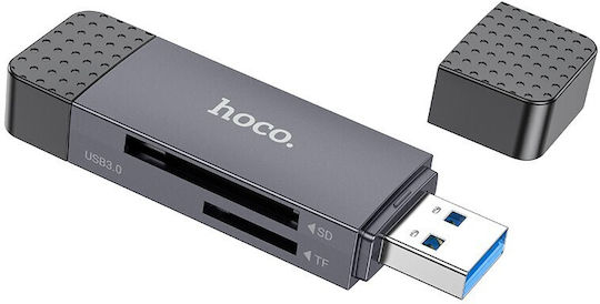 Hoco Card Reader 2in1 Usb A + Type C 3.0 Metal Gray
