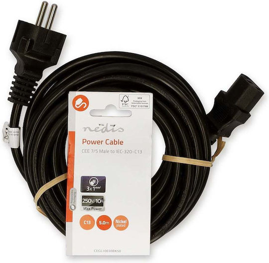Nedis Schuko - IEC C13 Кабел 5м Черен (CEGL10030BK50)