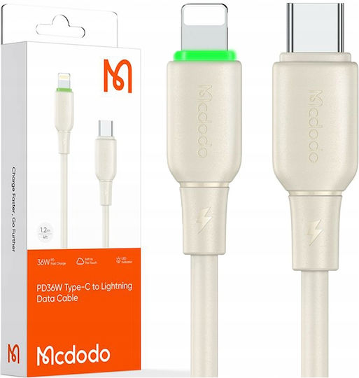 Mcdodo LED USB-C zu Lightning Kabel 36W Beige 1.2m (CA-4760)