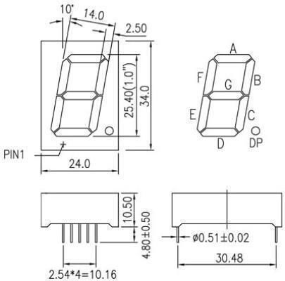 Bildschirm 1" 1x1 Zeichen (01.021.0012)