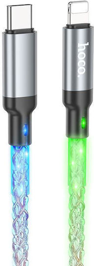 Hoco U112 Shine LED USB-A to Lightning Cable Χρυσό 1m (38972)