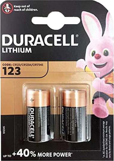 Duracell Ultra Μπαταρίες Λιθίου CR123 3V Μιας Χρήσης (Long Life) 2τμχ