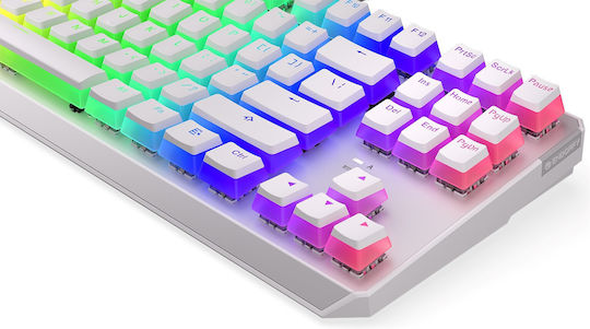 Endorfy Thock TKL Pudding Gaming Tastatură Mecanică Tenkeyless cu Kailh Red comutatoare și iluminare RGB (Engleză US) Onyx White