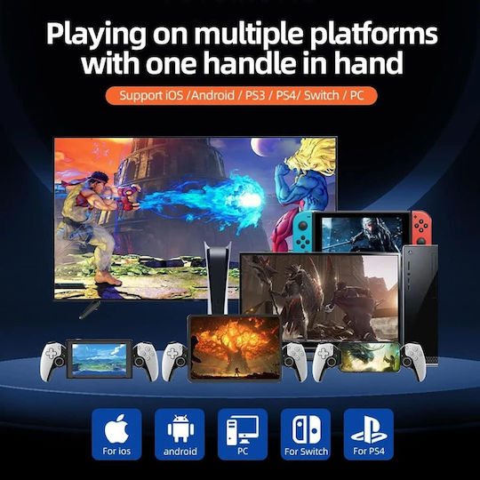 Techsuit BSP-D9 Ασύρματο Gamepad για PS3 / PS4 / Switch Κόκκινο