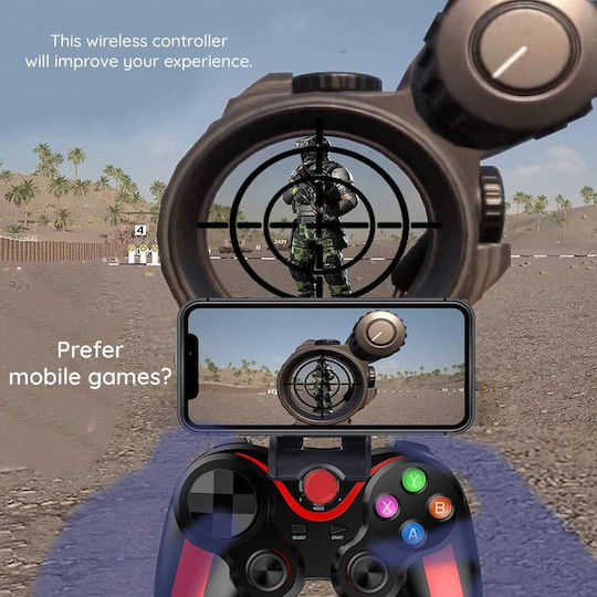 Techsuit V13 Ασύρματο Gamepad για Android / PC / PS3 / PS4 / Switch / iOS Κόκκινο