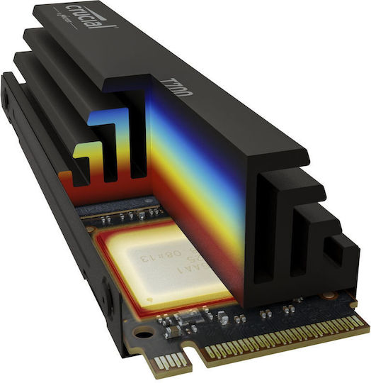 Crucial T700 SSD 1TB τύπου M.2 με σύνδεση PCI Express 5.0 και Ψύκτρα CT1000T700SSD5