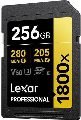 Lexar Professional 1800x SDXC 256GB Class 10 U3 V60 UHS-II