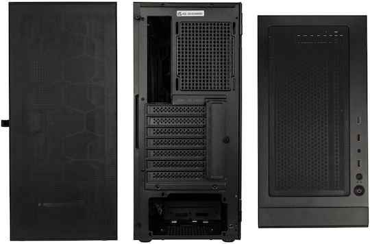 Kolink Observatory HF Mesh Core Геймърско бюро Midi Tower Компютърна кутия със страничен прозорец Черен