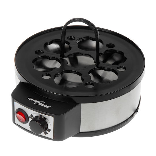 Green Blue Egg Cooker 7 Egg Capacity 400W Silver