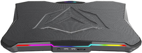 Meetion MT-CP4040 Cooling Pad για Laptop έως 17" με Φωτισμό Πολύχρωμο