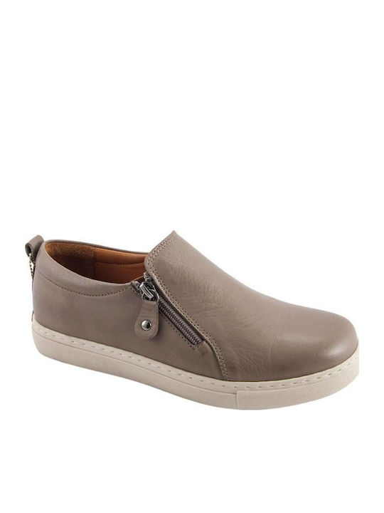 Γυναικείο Δερμάτινο Ανατομικό Slip On Μοκασίνι Λάστιχο & Φερμουάρ – Safe Step 23841