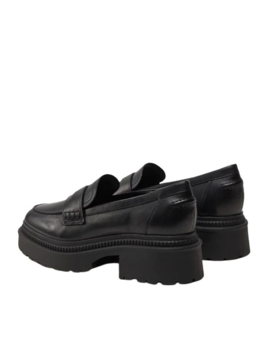 Δερμάτινα Γυναικεία Loafers σε Μαύρο Χρώμα