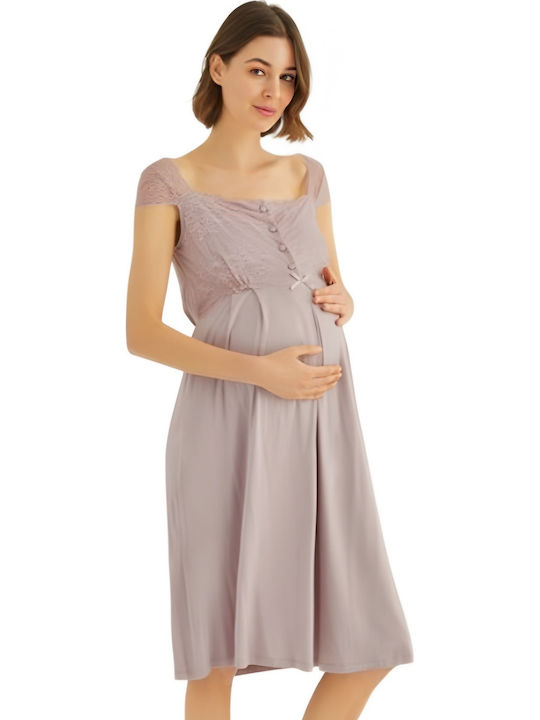 Monamise Nightgown Maternity & Nursing Gray