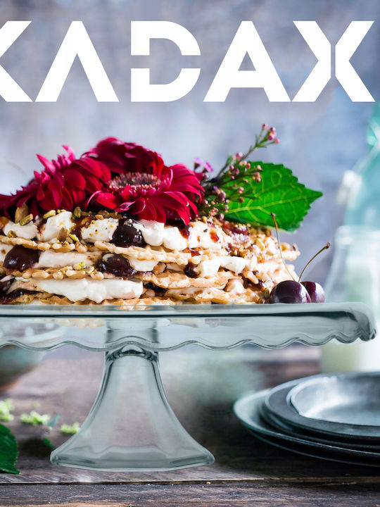 Kadax Тортена постава Стъклен с Капак и Крака Прозрачен 32x32бр