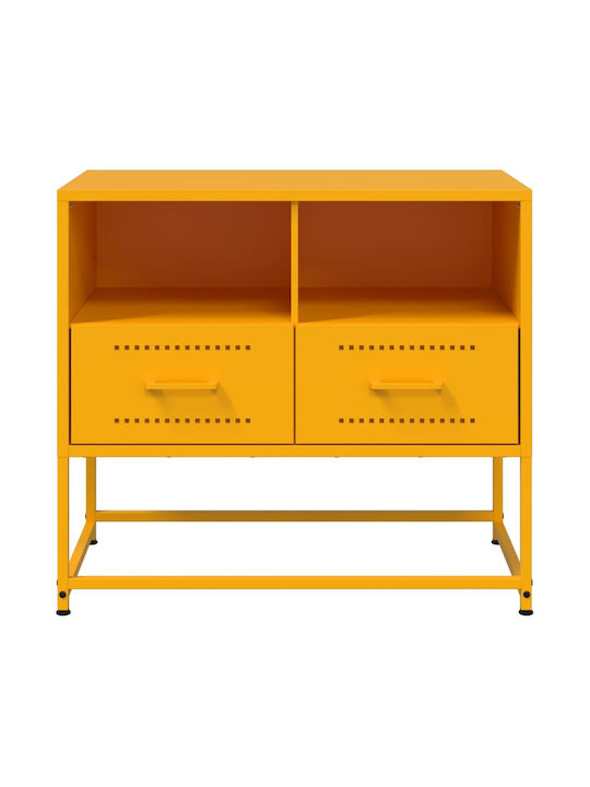 Metal TV Stand Mustard Yellow M68xD39xH60.5cm