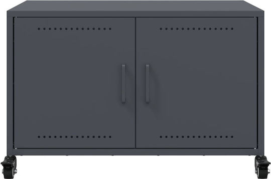 TV-Ständer Metall mit Rädern Anthrazit M68xT39xH43,5cm