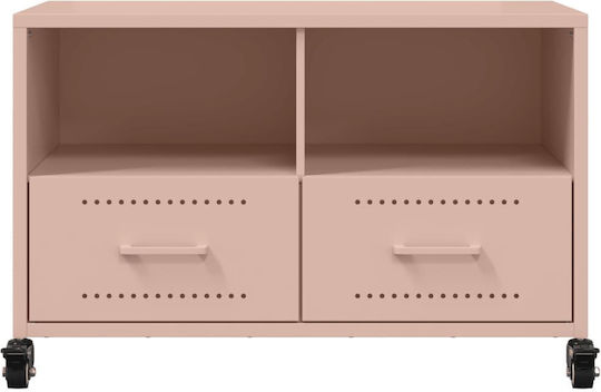 Έπιπλο Τηλεόρασης Μεταλλικό με Ρόδες Ροζ Μ68xΠ39xΥ43.5cm