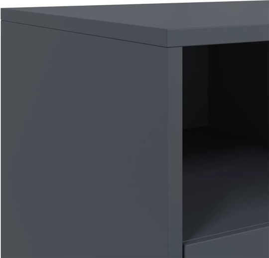 TV-Ständer Aus Metall Mit Rädern Anthrazit M68xT39xH43,5cm