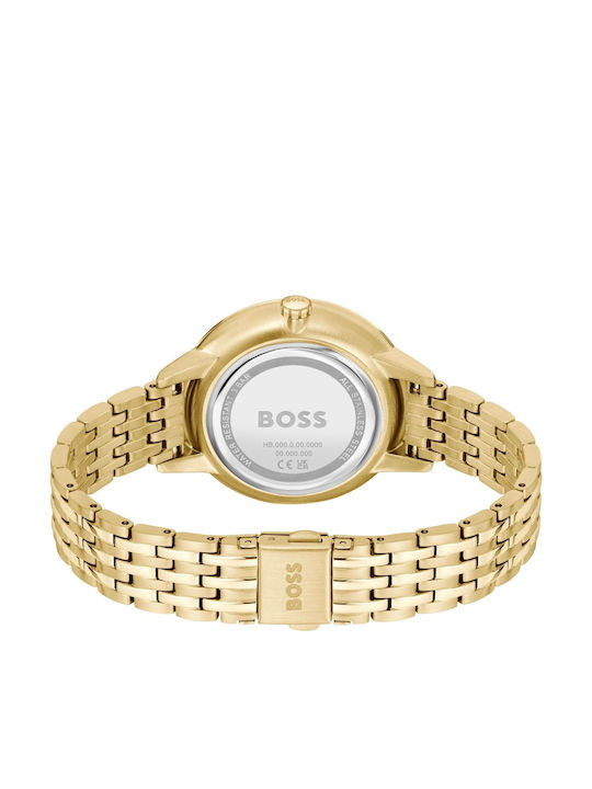 Boss Symphony Γυναικείο Ρολόι 38mm Χρονογράφος Μπαταρίας με Χρυσό Μεταλλικό Μπρασελέ
