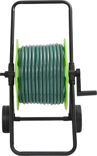 vidaXL Wheeled Garden Hose Reel for Hose up to 30m with Rewind Handle