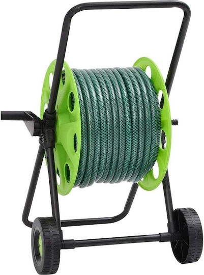 vidaXL Wheeled Garden Hose Reel for Hose up to 30m with Rewind Handle