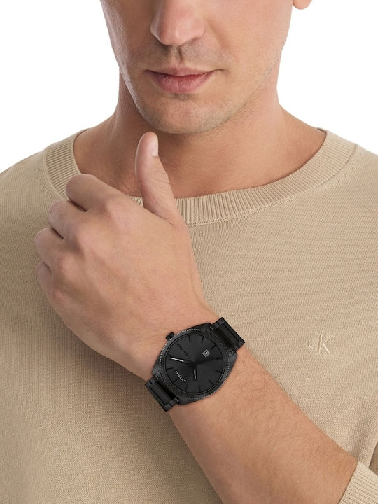 Calvin Klein Progress Ανδρικό Ρολόι 42mm Χρονογράφος Μπαταρίας με Ασημί Μεταλλικό Μπρασελέ