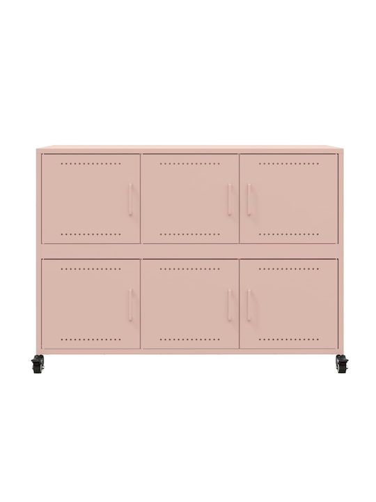 Ντουλάπι Γραφείου Μεταλλικό Ροζ 100.5x39x72cm