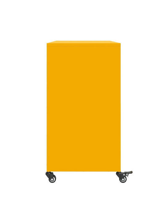 Office Storage Metal Cabinet Μουσταρδί, Κίτρινο L100.5xW39xH72cm