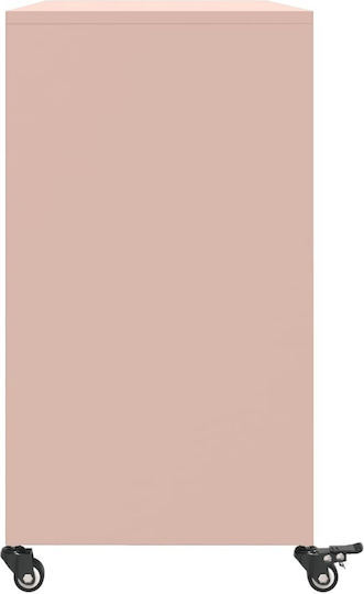 Metal Pink Office Cabinet 100.5x39x72cm