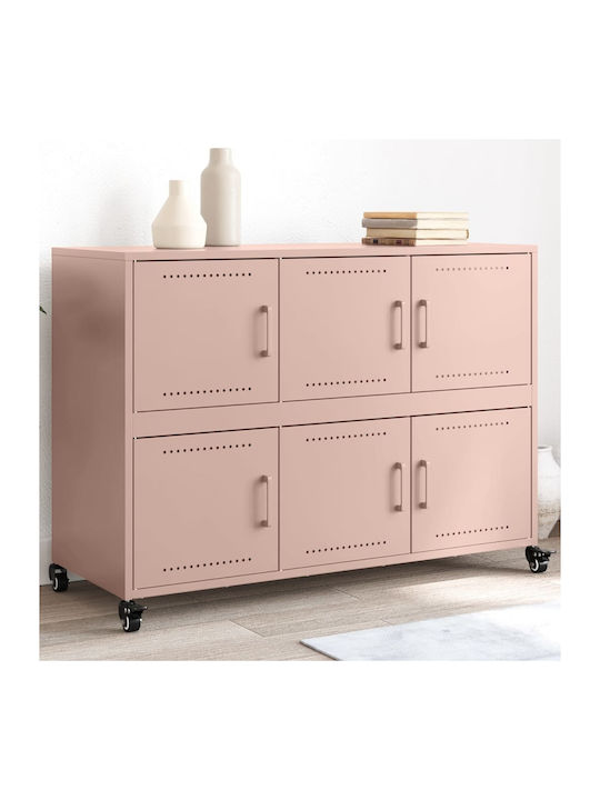 Ντουλάπι Γραφείου Μεταλλικό Ροζ 100.5x39x72cm