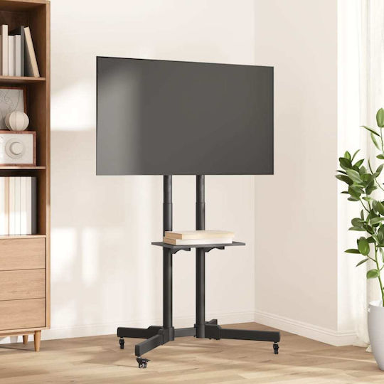 vidaXL 379577 Βάση Τηλεόρασης Δαπέδου με Βραχίονα Μαύρο