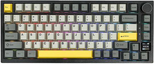 Ajazz AK820 Pro Hot-Swap Ασύρματο Gaming Μηχανικό Πληκτρολόγιο 75% με Ajazz Gift διακόπτες και RGB φωτισμό (Αγγλικό US) Γκρι