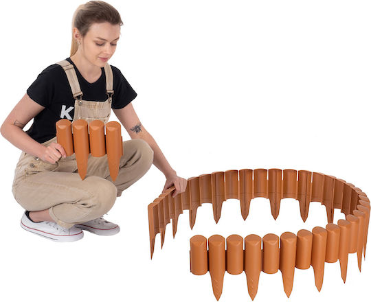Kadax Garden Edging Border Fence 2.5m Lawn Edging Terracotta Plastic