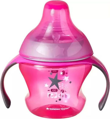 Tommee Tippee Transition Cup Lernbecher Silikon mit Griffen Rosa für 4m+m+ 150ml