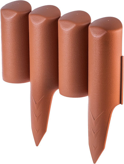 Kadax Garden Edging Border Fence 2.5m Lawn Edging Terracotta Plastic