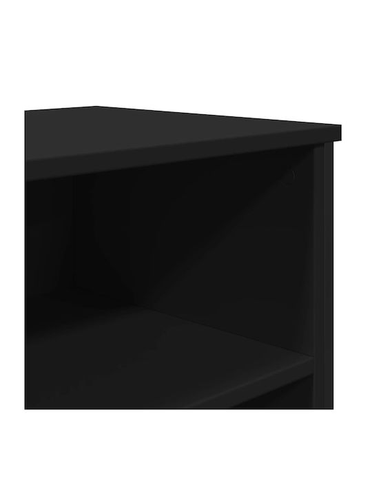 Sideboard made of Wood & Metal Black 101x35.5x74.5cm