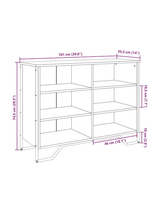 Sideboard made of Wood & Metal Black 101x35.5x74.5cm