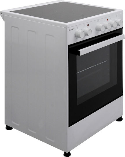 Crown Stove 65L With Ceramic Hobs W57cm White