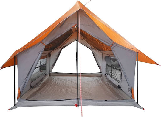 vidaXL Σκηνή Camping Γκρι για 5 Άτομα 353x248x210εκ. Γκρι/Πορτοκαλί