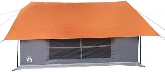 vidaXL Σκηνή Camping Γκρι για 5 Άτομα 353x248x210εκ. Γκρι/Πορτοκαλί