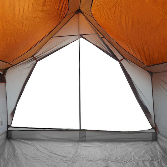 vidaXL Σκηνή Camping Γκρι για 5 Άτομα 353x248x210εκ. Γκρι/Πορτοκαλί