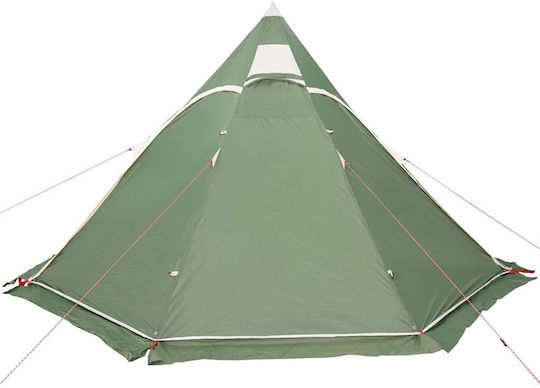 vidaXL Σκηνή Camping Teepee Πράσινη για 5 Άτομα 366x366x205εκ.