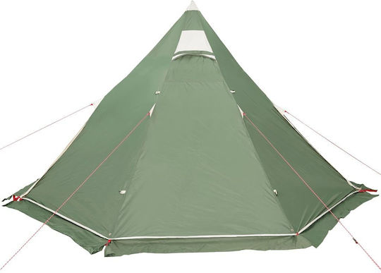 vidaXL Σκηνή Camping Teepee Πράσινη για 5 Άτομα 366x366x205εκ.