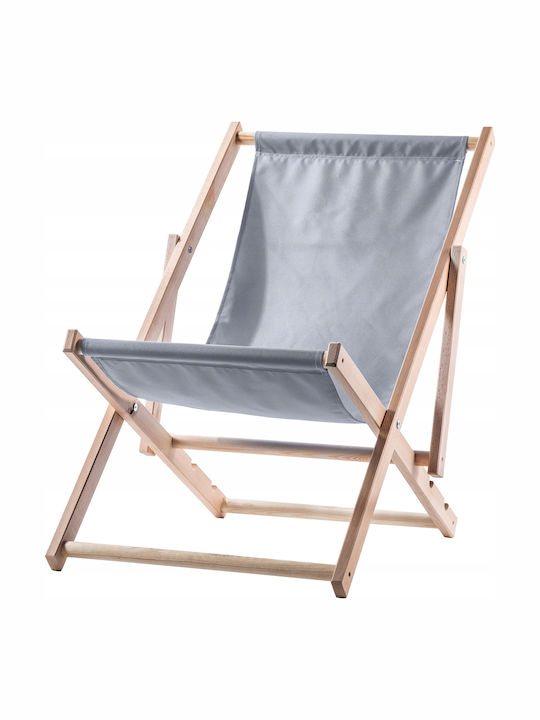 Liegestühle Holz mit Gray Stoff 2Stück