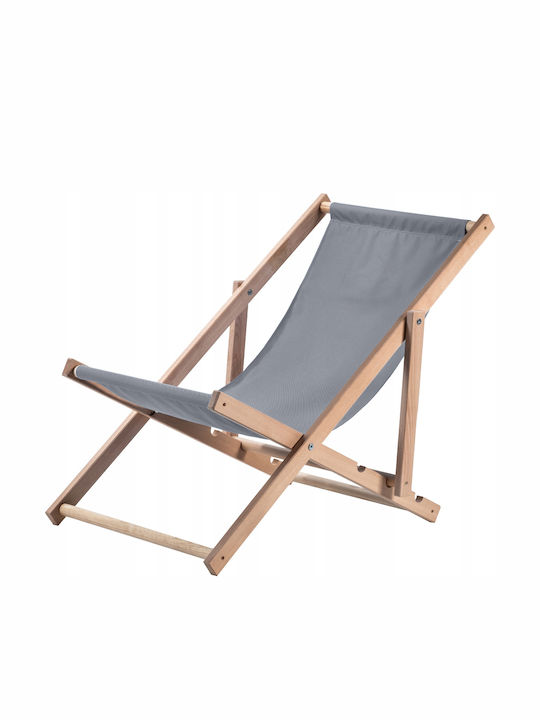 Liegestühle Holz mit Gray Stoff 2Stück